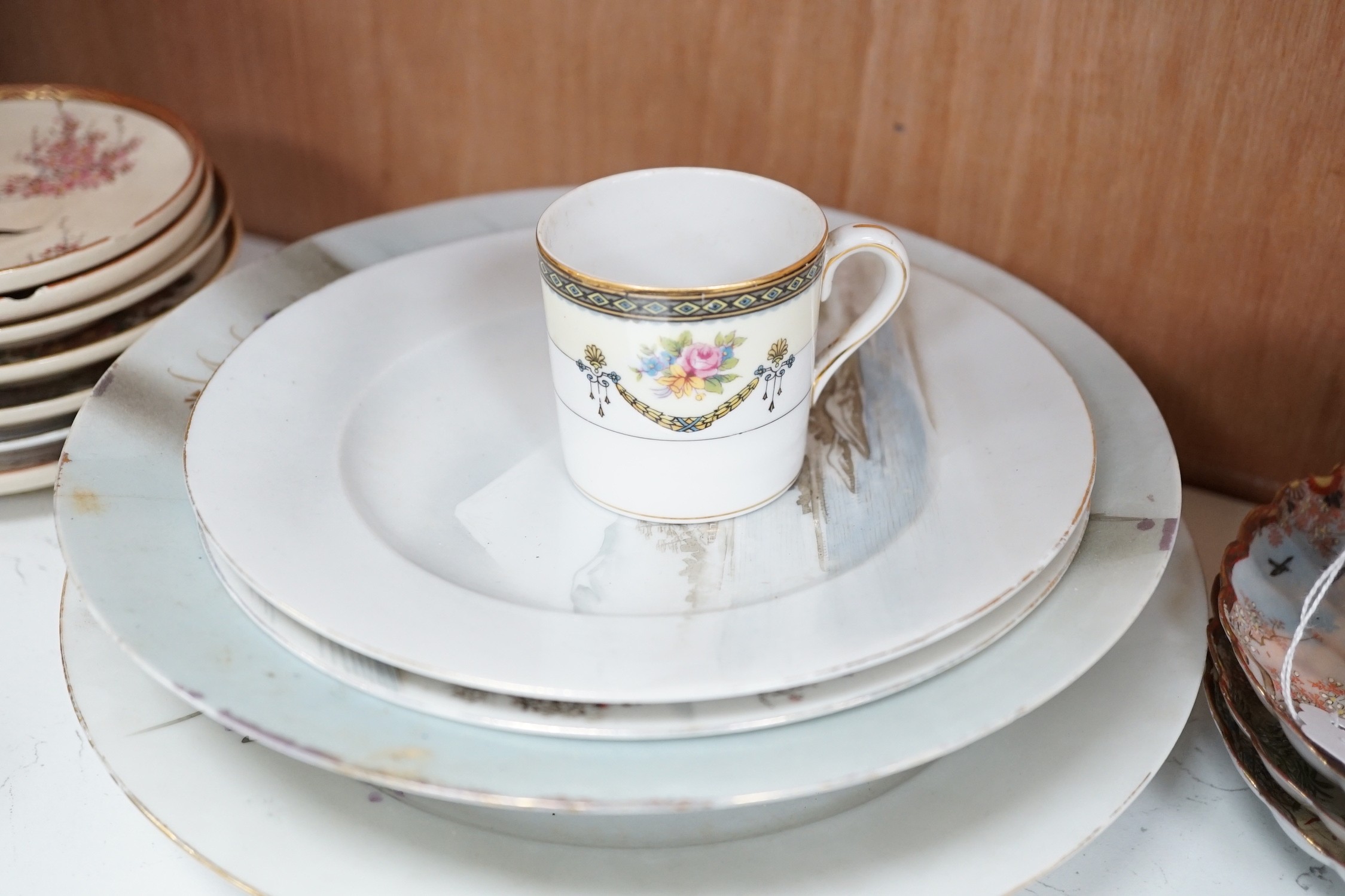 Assorted Japanese ceramics to include Kutani, Satsuma etc.